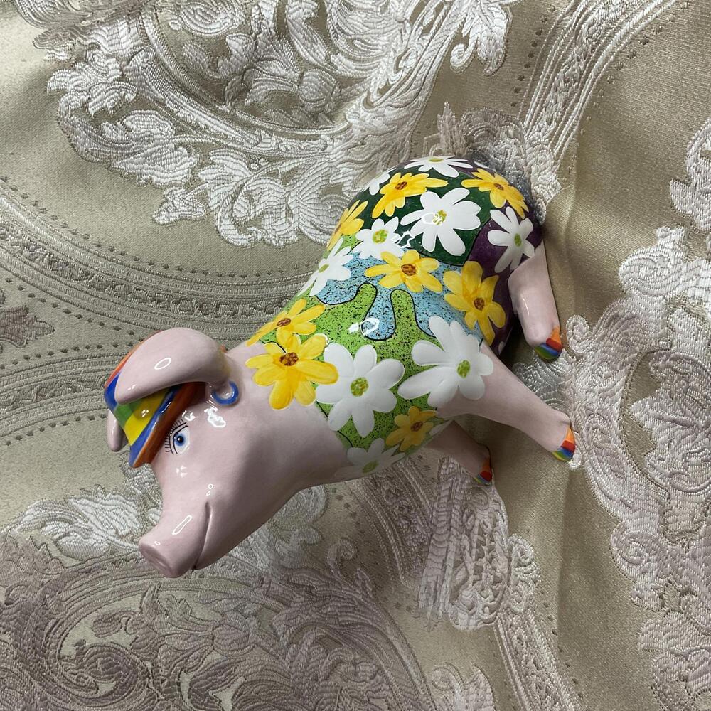 Vintage Decorative Ceramic Vacation Fund Piggy Bank with Hawaiian Shirt and Hat
